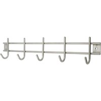 Siro - Garderobenleiste Satis mit 5 Haken, Breite 380 mm, Edelstahl gebürstet von SIRO
