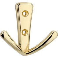 Siro - Mantelhaken Deneb Breite 76mm, Höhe 71mm edler Garderobenhaken, Zinkguss vermessingt poliert Siro - Mantelhaken Deneb Breite 76mm, Höhe 71mm edler Garderobenhaken, Zinkguss vermessingt poliert von SIRO