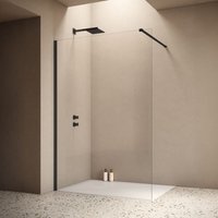 Siro - Walk-In Duschkabine 80 cm mattschwarz / transparent mit Antikalk von SIRO