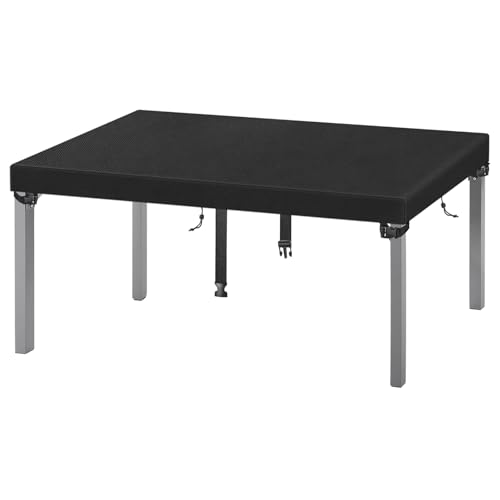 SIRUITON schwarzer Gartentisch Abdeckung, 140x90x15cm, 420D Oxford Stoff, Wasserabweisend und Winddicht, Gartenmöbel Abdeckung, Schwarz von SIRUITON