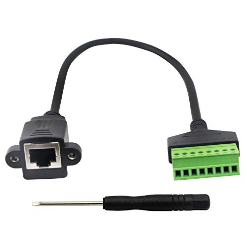 RJ45 Schraubklemmenadapter,RJ45 Stecker auf Terminal Block 8-Pin Adapter-RJ45 Female to 8 Pin von XMSJSIY