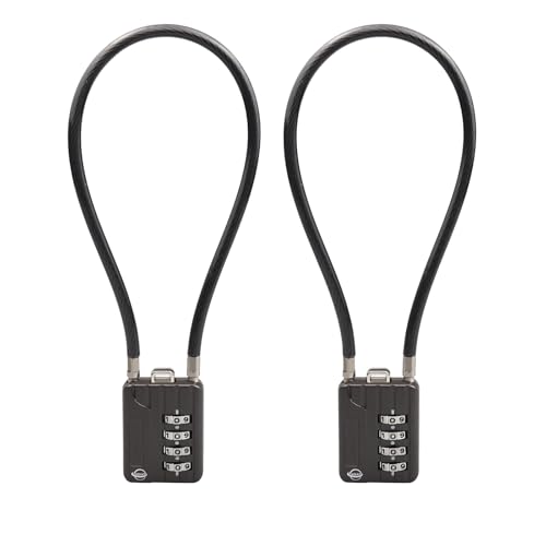 SISAV 4-stellige Kabelkombinationsschlösser, 30,5 cm, dickes Kabel für Schule, Fitnessstudio, Schließfach, Helm, Aktenschränke, Werkzeugkasten, Gepäckkoffer, Rucksack, Pistolenschwarz, 2 Stück SISAV 4-stellige Kabelkombinationsschlösser, 30,5 cm, dickes Kabel für Schule, Fitnessstudio, Schließfach, Helm, Aktenschränke, Werkzeugkasten, Gepäckkoffer, Rucksack, Pistolenschwarz, 2 Stück von SISAV