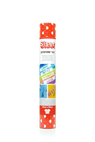 Siser Easypatterns PLUS Love dots, 30cm x 0,5m, Thermotransfer Vinyl zur Personalisierung von Kleidung, Accessoires und Textilmöbel, Material für Bastelartikel, geeignet für Kinderkleidung von SISER