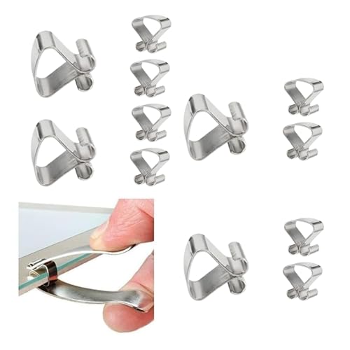 12 x rahmenlose Clips, 7 mm, französischer Stil, versilbert, für Bilderrahmen von SISI UK