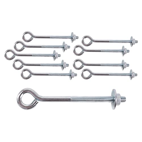 SISI UK M6 x 100 mm Ringschrauben mit Muttern und Unterlegscheiben. Starke Draht-/Maschendrahtzaun-Stütze. Edelstahl-Ringschrauben zum Heben mit Mutter, Unterlegscheibe, Ringschrauben mit metrischem SISI UK M6 x 100 mm Ringschrauben mit Muttern und Unterlegscheiben. Starke Draht-/Maschendrahtzaun-Stütze. Edelstahl-Ringschrauben zum Heben mit Mutter, Unterlegscheibe, Ringschrauben mit metrischem von SISI UK