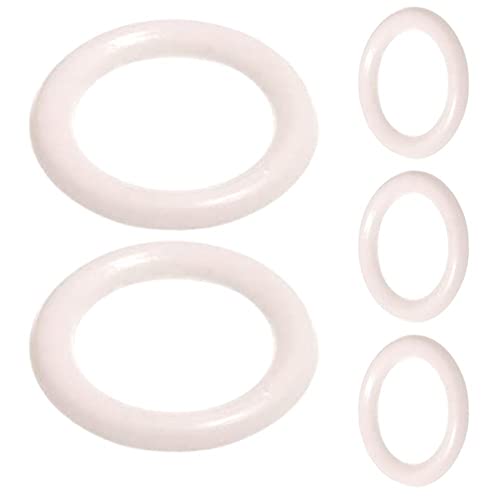 Weiß Vorhang Polsterringe 16mm Raffrollo Hohl Weiß Gardinenringe O Form Raffringe Weiß Hohlring für DIY Raffgardinen Ring 100 Stück von SISI UK