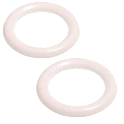 Weiß Vorhang Polsterringe 20mm Raffrollo Hohl Weiß Gardinenringe O Form Raffringe Weiß Hohlring für DIY Raffgardinen Ring 100 Stück von SISI UK