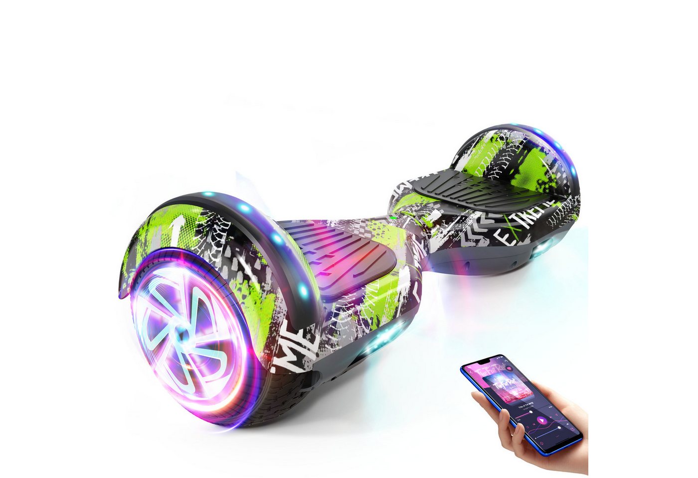 SISIGAD Balance Scooter 6,5 Zoll Dualmotorräder, Hoverboard mit LED-Licht, Smart Bluetooth, 10 km/h, Hoverboard mit LED Lichter Bluetooth,Geschenk für Kinder SISIGAD Balance Scooter 6,5 Zoll Dualmotorräder, Hoverboard mit LED-Licht, Smart Bluetooth, 10 km/h, Hoverboard mit LED Lichter Bluetooth,Geschenk für Kinder von SISIGAD
