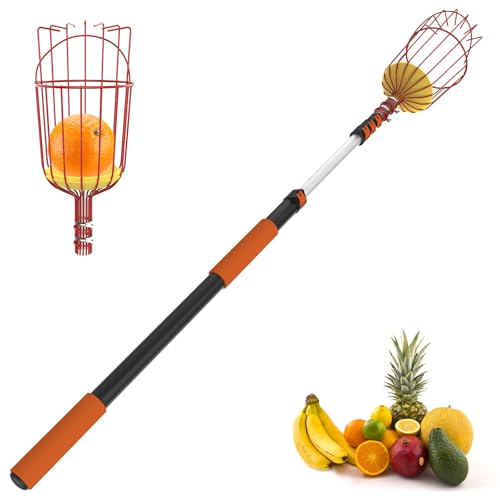 SISIUPASSIE Obstpflücker, Apfelpflückerstange mit Korb, Teleskopwerkzeug für Apfel, Zitrone, Orange, Mango, Avocado, Obstbaumpflücker, 7,8 m SISIUPASSIE Obstpflücker, Apfelpflückerstange mit Korb, Teleskopwerkzeug für Apfel, Zitrone, Orange, Mango, Avocado, Obstbaumpflücker, 7,8 m von SISUPASSIE
