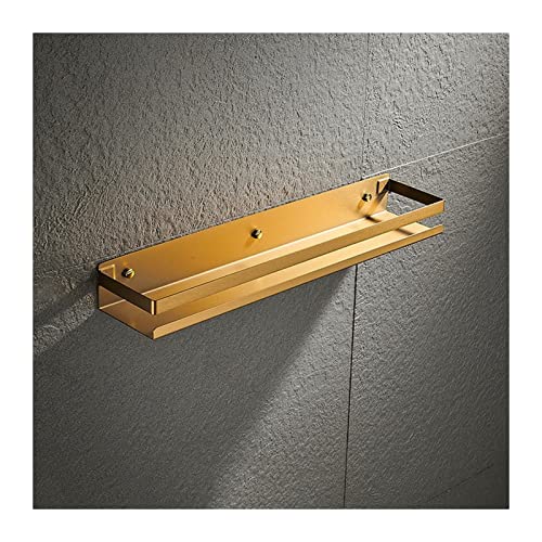 Duschkorb Duschregal Badezimmerzubehör 20-50 cm Modern Matt schwarz Badezimmer Ecke Regale Küchenwand Regal Dusche Bad Shampoo Lager Rack Shower Caddy (Color : Golden 50cm) von SISWIM