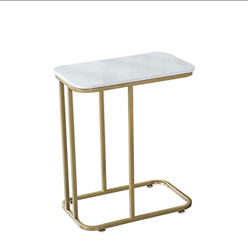 Endtabellen C-förmiger Beistelltisch, kleiner quadratischer Beistelltisch for Couch, Sofatisch mit Metallrahmen for Wohnzimmer, Schlafzimmer, Nachttisch, kleiner Akzenttisch for moderne Wohnkultur Bei von SISWIM