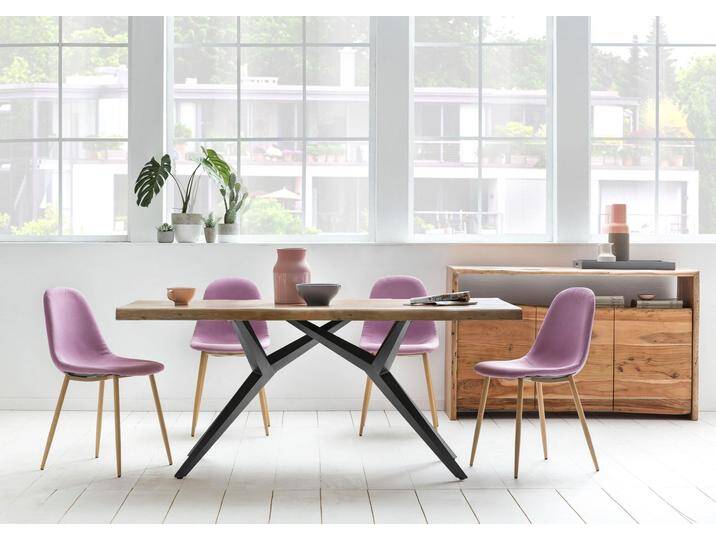 Esstisch SIT Tables , gelb (mango), B:220cm, Tische, Rechteckiger Esstisch Holz-Esstische, mit elegantem Metallgestell, Shabby Chic, Vintage von SIT-Möbel