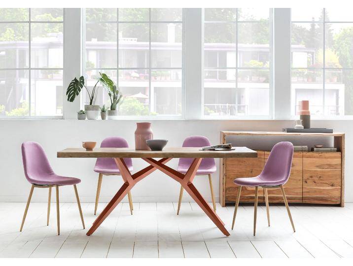 Esstisch SIT Tables , gelb (mango), B:220cm, Tische, Rechteckiger Esstisch Holz-Esstische, mit elegantem Metallgestell, Shabby Chic, Vintage von SIT-Möbel