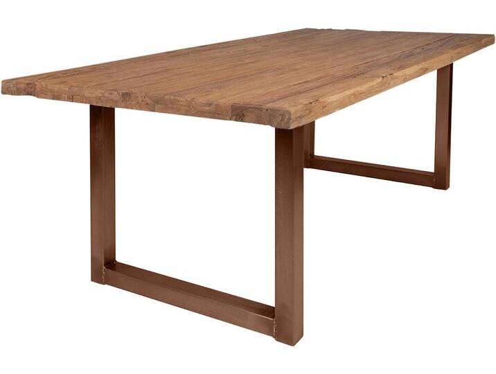 Esstisch SIT Tops&Tables , braun (eisen antikbraun), B:240cm H:78cm T:100cm, Tische, Rechteckiger Esstisch Esstisch Holz-Esstische Küchentisch, mit rustikaler Tischplatte aus recyceltem Altholz Teak von SIT-Möbel