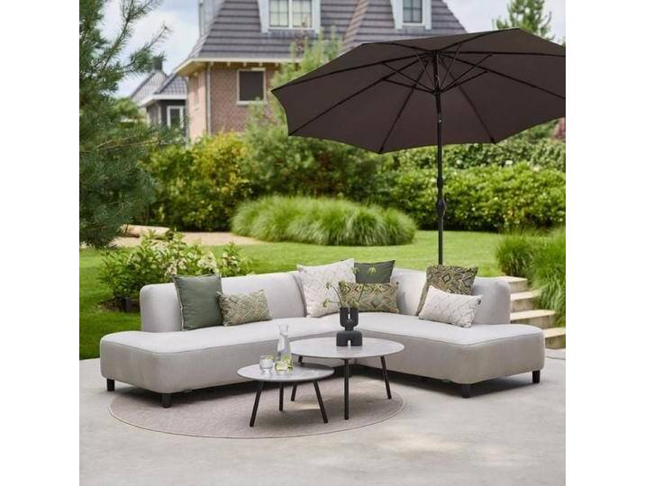 Hartman Sit & Heat Monaco Ecklounge inkl. Loungetisch Aluminium/Sunbrella Schwarz Hellgrau von SIT-Möbel
