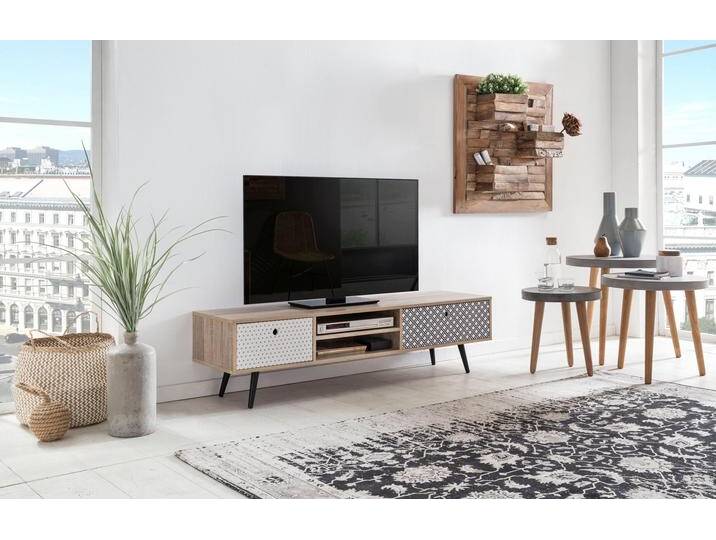 Lowboard SIT Mailbox , bunt (natur, bunt), B:150cm H:40cm T:39cm, Holzwerkstoff, MDF, Sideboards, mit Dekoroberflächen im Scandi Look, Shabby Chic, Vintage von SIT-Möbel