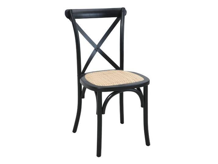 Rattanstuhl SIT, schwarz (schwarz, natur, schwarz), B:48cm H:89cm T:52cm, Geflecht Rattan, Massivholz, Stühle, stapelbar von SIT-Möbel
