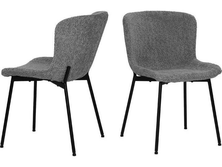 SIT 4-Fußstuhl (Set, 2 St), Oeko-Tex zertifiziert, grau schwarz, Bezug Bouclé grau von SIT-Möbel