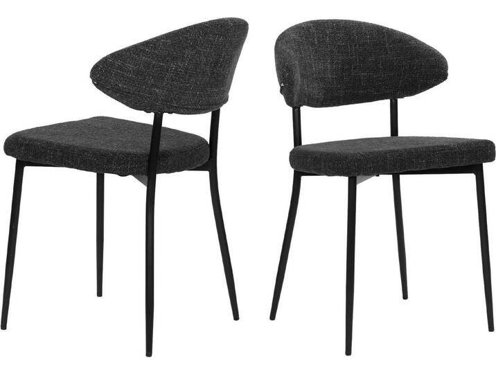 SIT 4-Fußstuhl (Set, 2 St), Oeko-Tex zertifiziert, grau schwarz, Bezug Strukturstoff dunkelgrau von SIT-Möbel