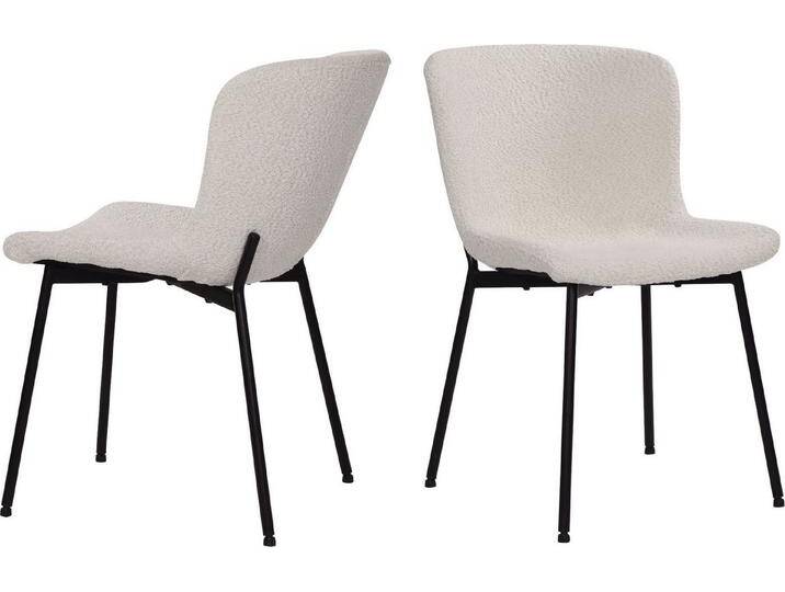 SIT 4-Fußstuhl (Set, 2 St), Oeko-Tex zertifiziert, schwarz weiß, Bezug Bouclé weiß von SIT-Möbel