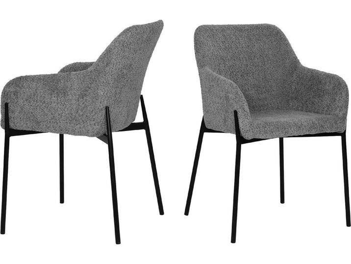 SIT Armlehnstuhl (Set, 2 St), Oeko-Tex zertifiziert, grau schwarz, Bezug Bouclé grau von SIT-Möbel