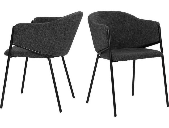 SIT Armlehnstuhl (Set, 2 St), Oeko-Tex zertifiziert, grau schwarz, Bezug Strukturstoff dunkelgrau von SIT-Möbel