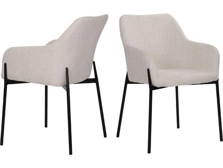 SIT Armlehnstuhl (Set, 2 St), Oeko-Tex zertifiziert, schwarz weiß, Bezug Bouclé weiß von SIT-Möbel