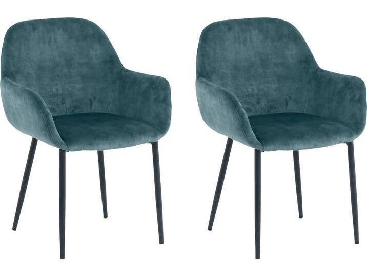 SIT Armlehnstuhl (Set, 2 St), glamouröser Bezug in Samtoptik, blau schwarz, Blau von SIT-Möbel