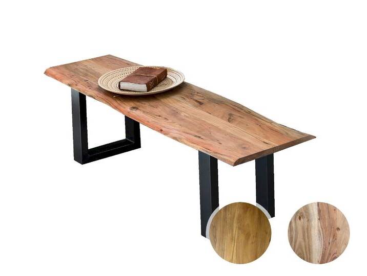 SIT Baumkante Massivholz Bank 26mm / Natur / schwarz SIT Baumkante Massivholz Bank 26mm / Natur / schwarz von SIT-Möbel