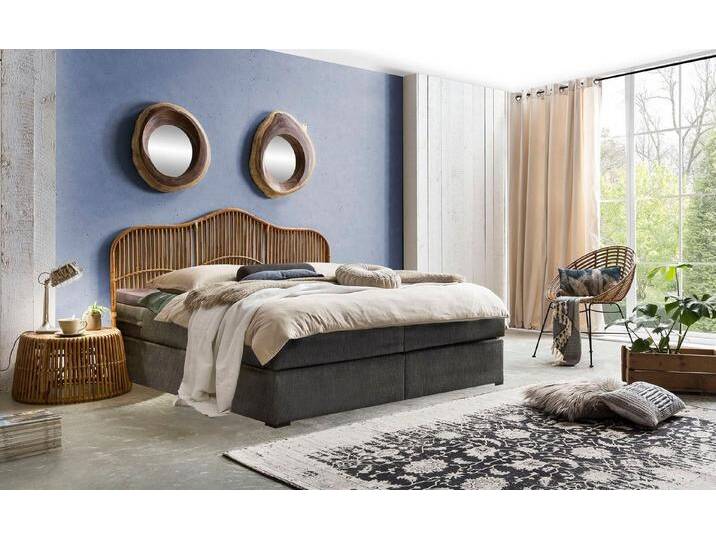 SIT Boxspringbett, Mit Rattan-Kopfteil, grau von SIT-Möbel