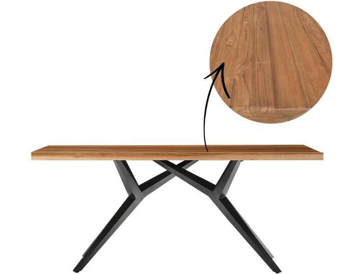 SIT Esstisch, mit rustikaler Oberfläche, beige schwarz, 200x100 cm von SIT-Möbel