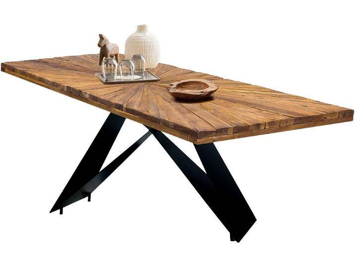 SIT Esstisch (1-St), Plattenstärke 5 cm massiv, beige schwarz, 200x100 cm von SIT-Möbel