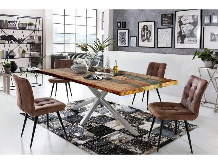 SIT Esstisch Tops&Tables, mit Tischplatte aus Altholz mit Farbresten, bunt silberfarben SIT Esstisch Tops&Tables, mit Tischplatte aus Altholz mit Farbresten, bunt silberfarben von SIT-Möbel