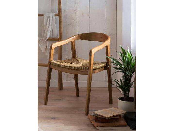 SIT Esszimmerstuhl, mit Rattan Sitzfläche, Armlehnstuhl in geschwungener Form, beige SIT Esszimmerstuhl, mit Rattan Sitzfläche, Armlehnstuhl in geschwungener Form, beige von SIT-Möbel