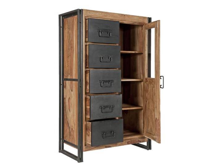 SIT Möbel PANAMA Brotschrank Metall/Akazie gebeizt und geölt und von SIT-Möbel