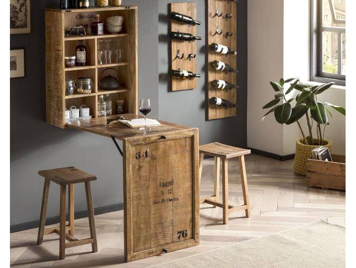 SIT »Rustic« Massivholz Klapptisch inkl. 2 Hocker Mangoholz von SIT-Möbel