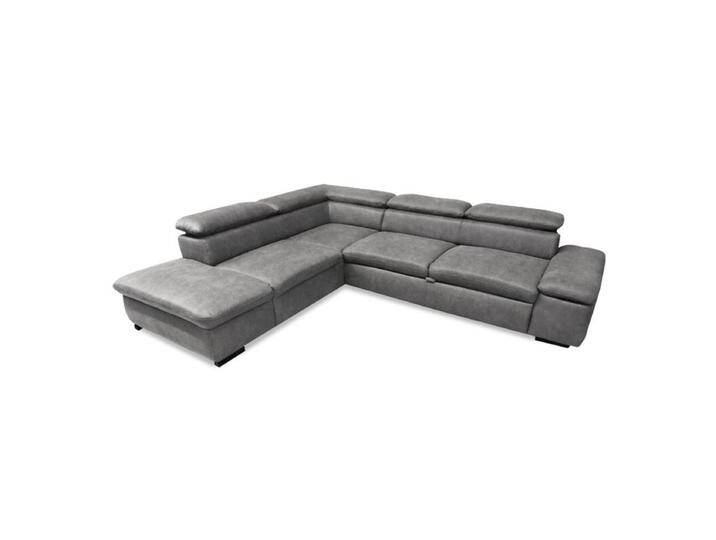 Sit&More Alberto Ecksofa inkl. Kopfteilverstellung - Flachgewebe Euphoria 10 grey , manuelle Kopfteilverstellung & Schlaffunktion , links von SIT-Möbel