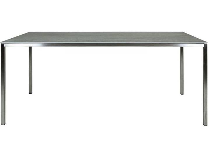 Tisch Delgado Sit Mobilia Gestell Edelstahl, Tischplatte Keramik grau silber, Designer Paulo Johann, 74x180x80 cm von SIT-Möbel