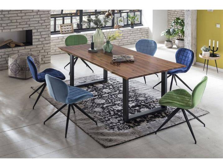 Trelevo® Baumkantentisch SIT, SIT 07103-99-Z Esstisch Baumkante massiv Akazie nussbaum 200 x 100 sch, braun, U-Form Schwarz, Akazie / Nussbaum von SIT-Möbel
