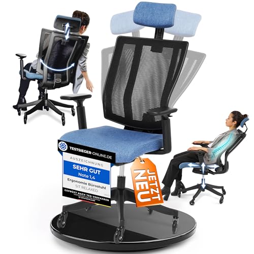 SIT RELAXED Schreibtischstuhl | ergonomischer Bürostuhl zum Arbeiten | extrem bequem & flexibel | der perfekte Office Chair für Zuhause | PC Stuhl fürs Arbeitszimmer in Top Qualität von SIT RELAXED