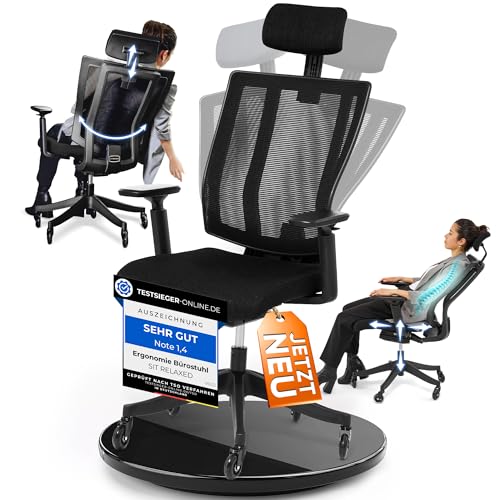 SIT RELAXED Schreibtischstuhl | ergonomischer Bürostuhl zum Arbeiten | extrem bequem & flexibel | der perfekte Office Chair für Zuhause | PC Stuhl fürs Arbeitszimmer in Top Qualität von SIT RELAXED