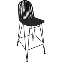 SIT Barhocker »RATTAN«, BxHxT: 49 x 110 x 60 cm, rattan/metall - schwarz von SIT