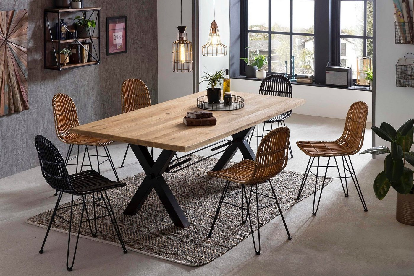 SIT Esstisch, X-Gestell im industriellen Antiklook SIT Esstisch, X-Gestell im industriellen Antiklook von SIT