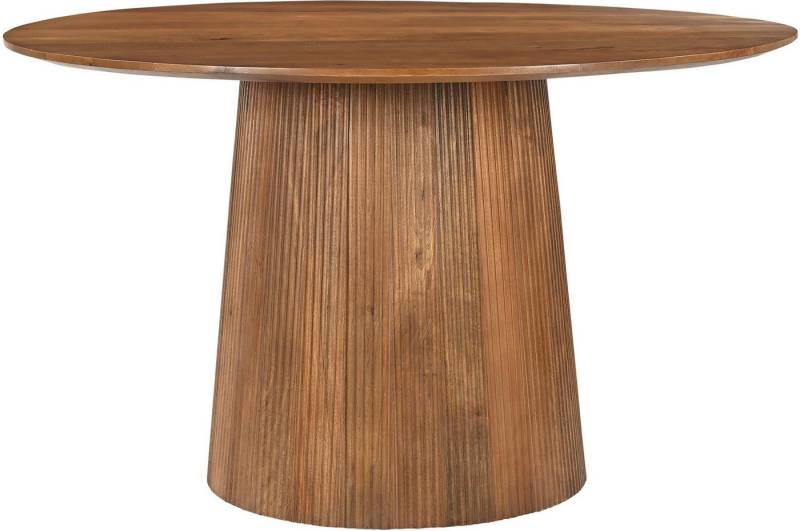 SIT Esstisch MANGO NATURAL, mit rundem Sockelfuß im Lamellendesign von SIT