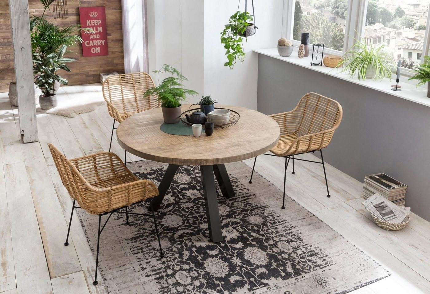 SIT Esstisch Tops&Tables, mit Massivholzplatte aus Mangoholz, runder Tisch von SIT