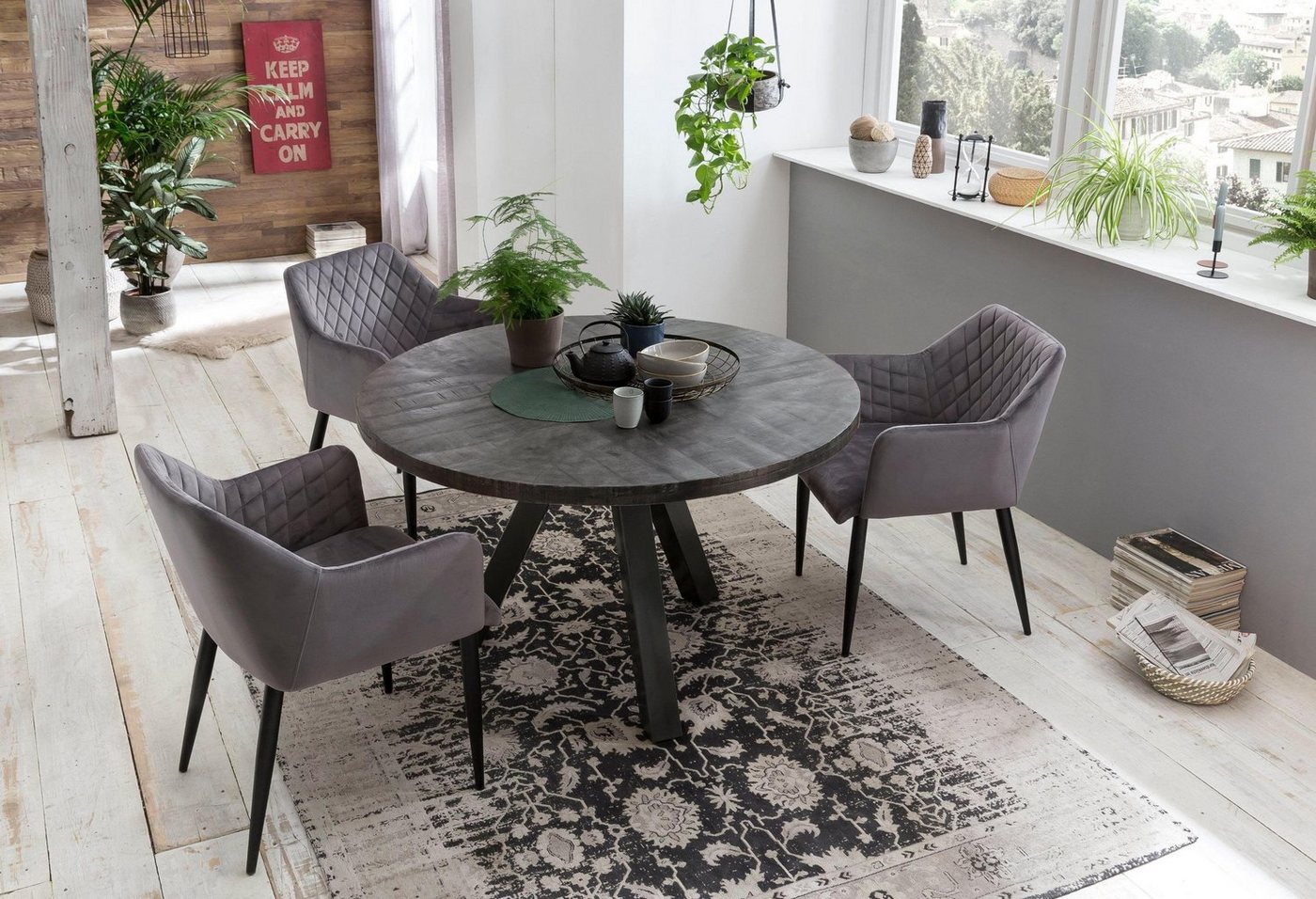 SIT Esstisch Tops&Tables, mit Massivholzplatte aus Mangoholz, runder Tisch von SIT