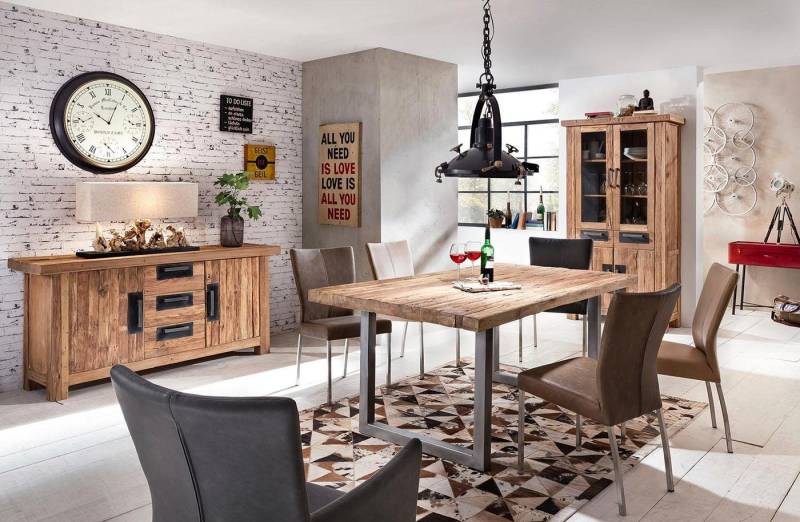 SIT Esstisch Tops&Tables, mit rustikaler Tischplatte aus recyceltem Altholz Teak von SIT