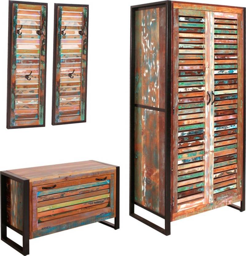 SIT Garderoben-Set Fiume, (4-St), recyceltes Altholz in Lamellen Optik von SIT