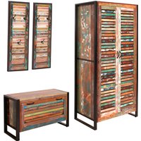 SIT Garderoben-Set "Fiume", (4 St.), recyceltes Altholz in Lamellen Optik von SIT