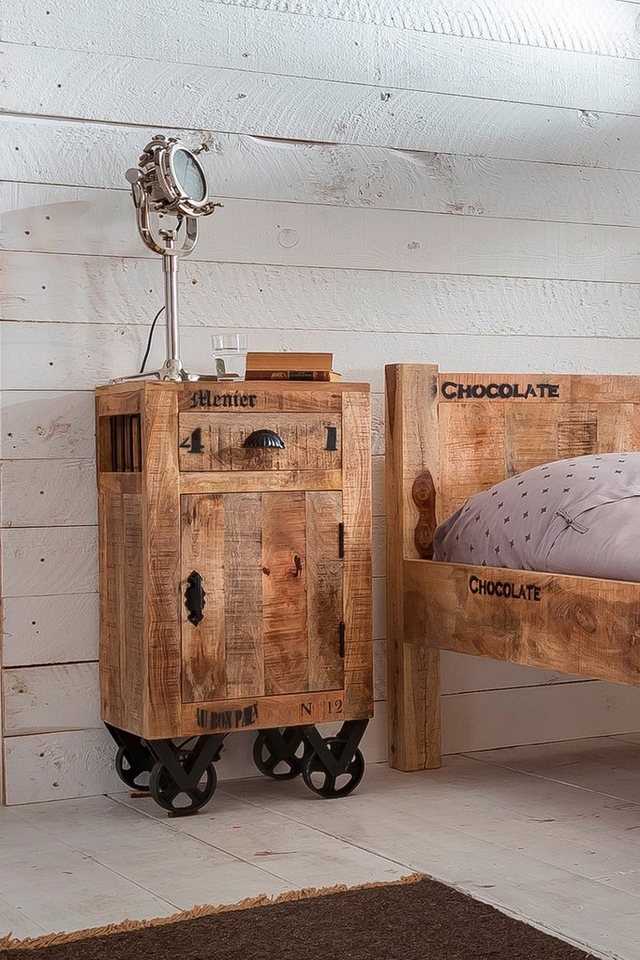 SIT Kommode Rustic, mit schwarzem Aufdruck im Industrial-Stil von SIT